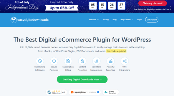 Easy Digital Downloadsプラグインの画像