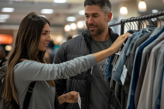 服を選んでいる女性の画像