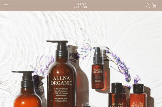 ALLNA ORGANICのサイトTOPの画像
