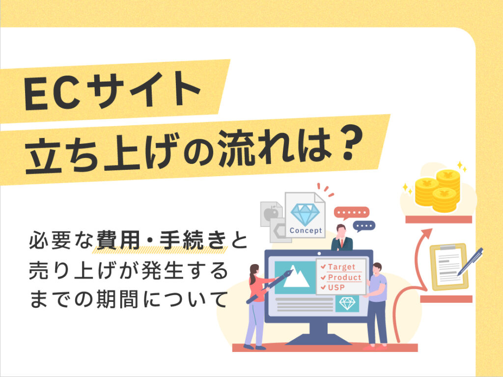 サムネイル画像： ECサイト（EC事業）立ち上げの流れは？必要な費用・手続きと売上が発生するまでの期間について