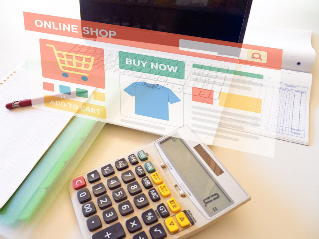 ASPサービスを利用してECサイトを構築する様子