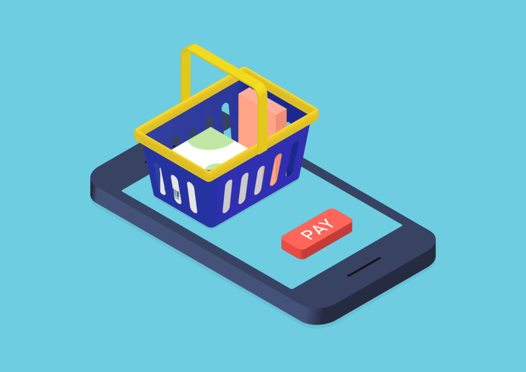 買い物かごに商品が入っているECサイト