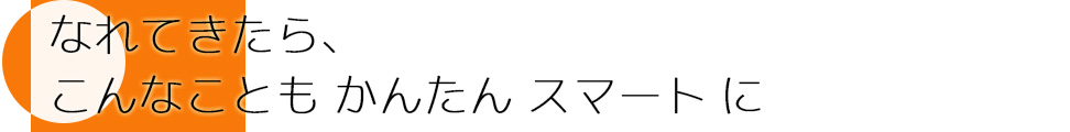 なれてきたら、こんなことも かんたん スマートに