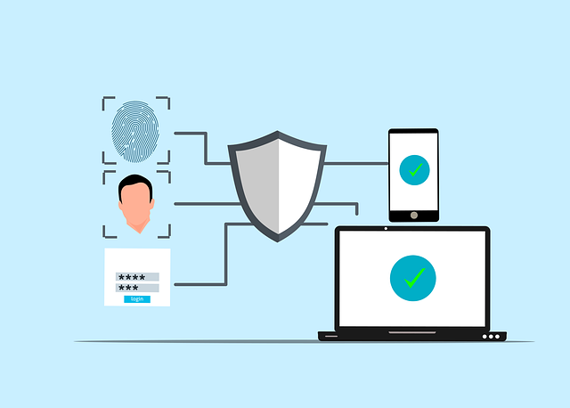 指紋認証顔認証など様々な方法でログイン制限をかけていることの図解画像