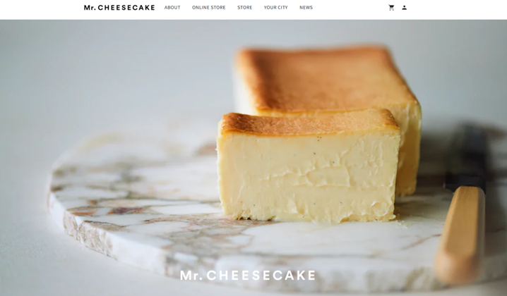 Mr. CHEESECAKEのサイトTOPの画像
